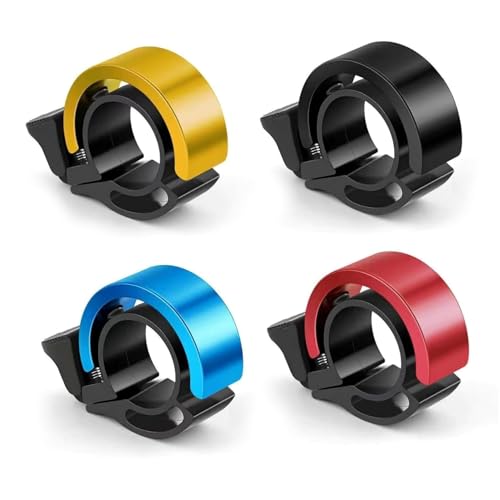 BharatBazaar Cycle Bell, 4PCS Aluminum Bike Horn with Industrial, Loud Sound Cycle Gadgets, Universal Fit Bicycle Accessories for Adults and Kids, 4 Colour Bicycle Bell - Image 1
