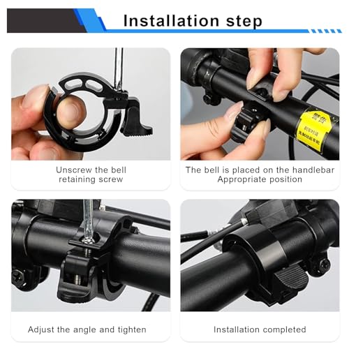BharatBazaar Cycle Bell, 4PCS Aluminum Bike Horn with Industrial, Loud Sound Cycle Gadgets, Universal Fit Bicycle Accessories for Adults and Kids, 4 Colour Bicycle Bell - Image 4