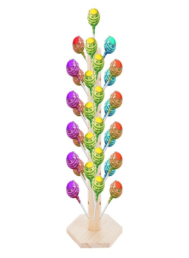 AHANDMAKER Wood Cake Pop Stand 60 Hole Lollipop Tree Lollipop Display Stand Lollipop Holder for Bakery Cake Shop Weddings Birthday Parties Christmas Candy Decorative - Image 1