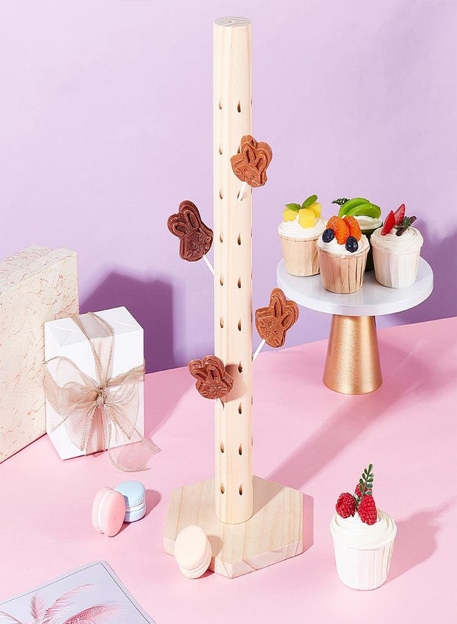 AHANDMAKER Wood Cake Pop Stand 60 Hole Lollipop Tree Lollipop Display Stand Lollipop Holder for Bakery Cake Shop Weddings Birthday Parties Christmas Candy Decorative - Image 5
