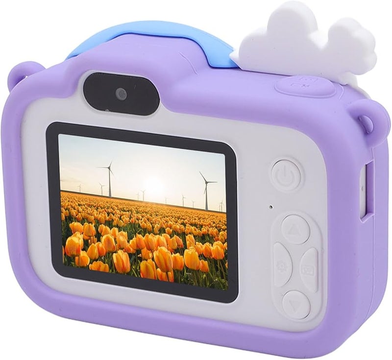 Purple Dual Lens 1080P Auto Focus Digital Camera Compact Shockproof Silicone Design - Image 3