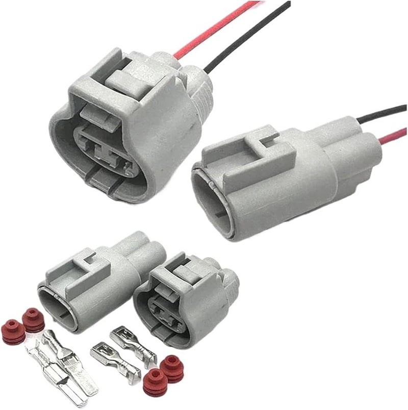Red 2 Pin 4 8 Automobile Electronic Fan Connector Brake Booster Pump Assembly Plug - Image 5