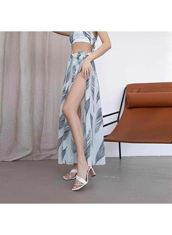 Y&D 3 Piece Swimsuits for Women High Waisted Bikini Sets Retro Swimsuit with Cover up Beach Wrap Skirt - Image 3