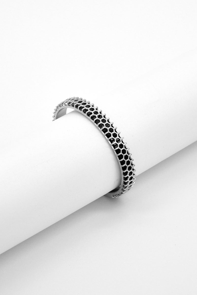 McLaren Men Carbon Stainless Steel Bracelet, Silver - Image 1