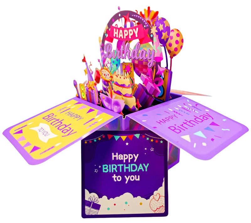 Akeydeco 3D Pop Up Birthday Cards Birthday Pop Up Greeting Cards Laser Cut Happy Birthday Cards Including Envelopes Best For Mom Wife Sister  Boy Girl Friends 1 Pack - Image 5