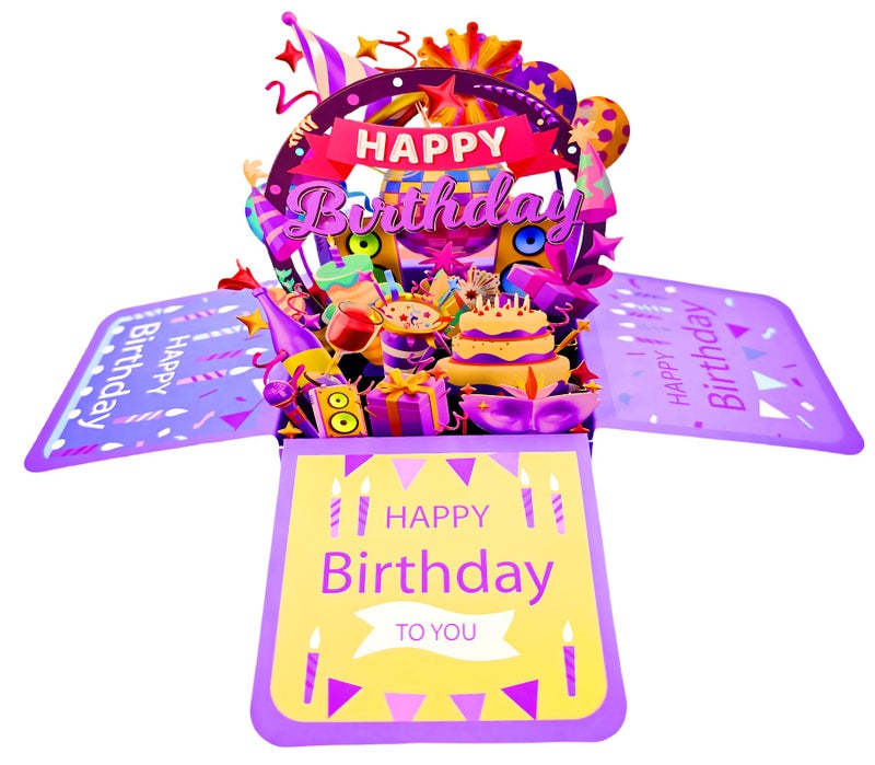 Akeydeco 3D Pop Up Birthday Cards Birthday Pop Up Greeting Cards Laser Cut Happy Birthday Cards Including Envelopes Best For Mom Wife Sister  Boy Girl Friends 1 Pack - Image 1
