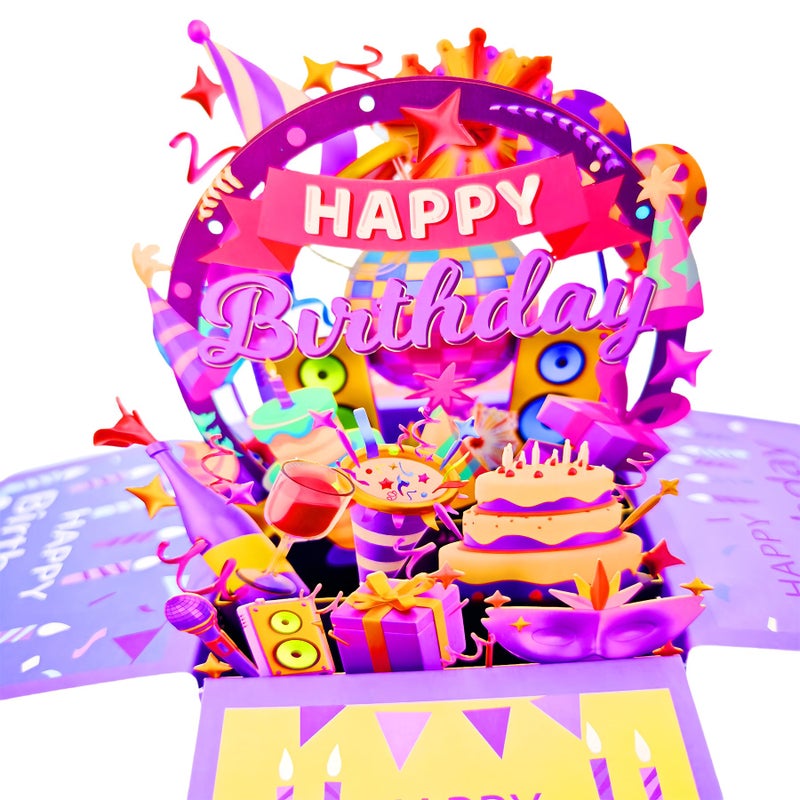 Akeydeco 3D Pop Up Birthday Cards Birthday Pop Up Greeting Cards Laser Cut Happy Birthday Cards Including Envelopes Best For Mom Wife Sister  Boy Girl Friends 1 Pack - Image 2
