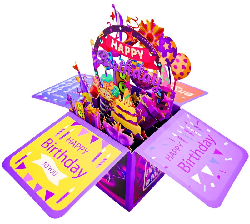 Akeydeco 3D Pop Up Birthday Cards Birthday Pop Up Greeting Cards Laser Cut Happy Birthday Cards Including Envelopes Best For Mom Wife Sister  Boy Girl Friends 1 Pack - Image 4