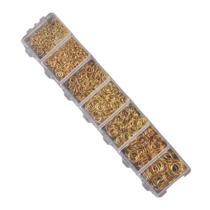 DIY Crafts Pack of 1 Box, Silver, 1450Pcs/lot 3 4 5 6 7 8 10mm Gold Silver Color Open Jump Rings Split Rings Link Loop for DIY Jewelry Ma(Pack of 1 Box, Silver)