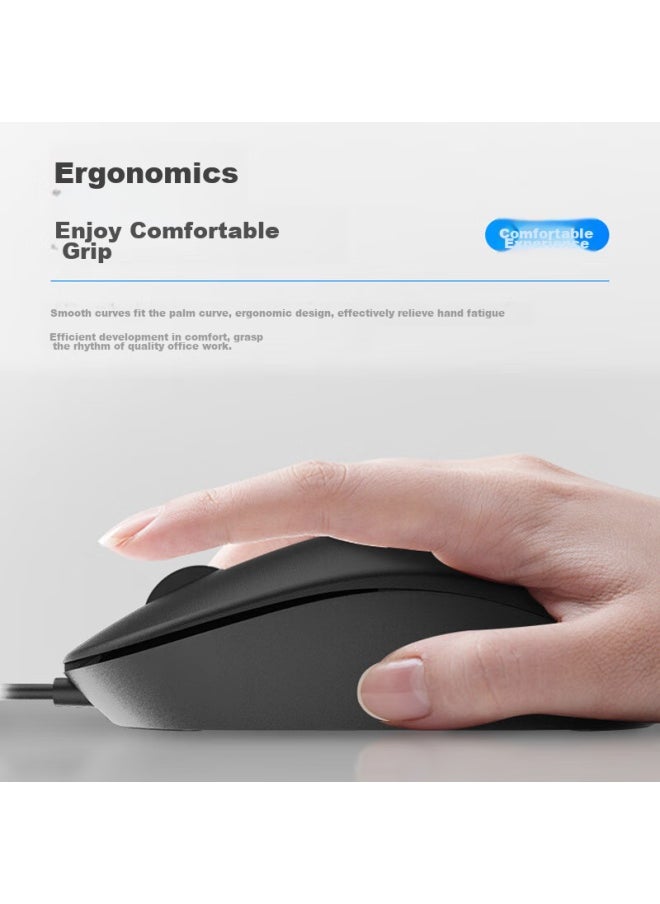 HP Hp Zhan 66 Wired Mouse, Wired Office Mouse, Non-slip Symmetrical Usb Interface, Extended Cable Plug-and Desktop Laptop Universal For Xingbook  - Image 1