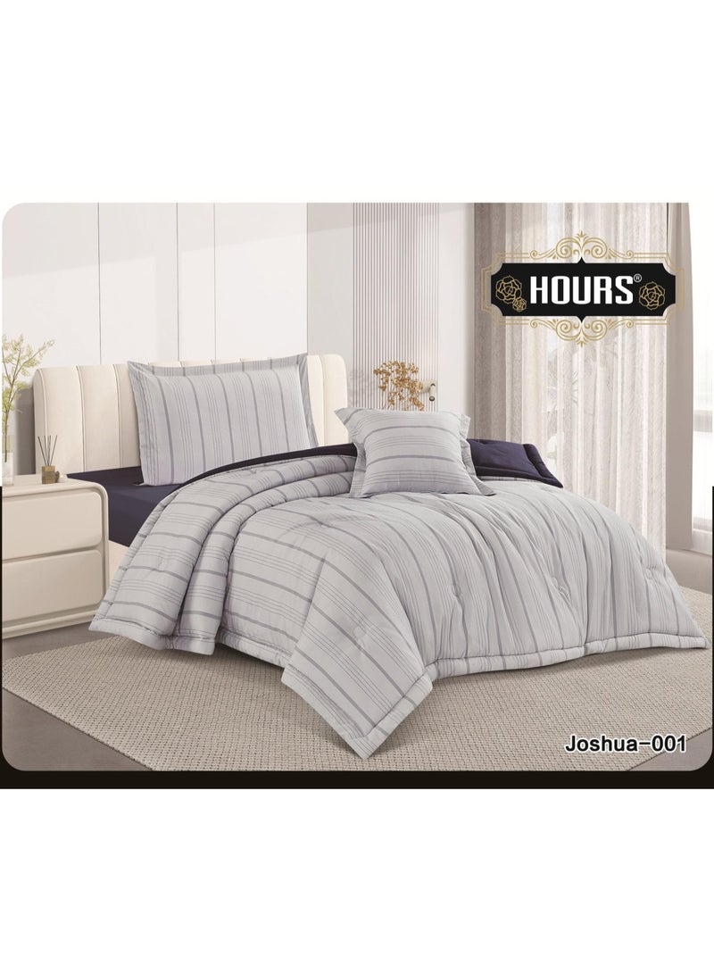 Hours Queen size bedspread fits 160x200cm mattress / 200x220cm quilt set - 4 pieces  - Image 1