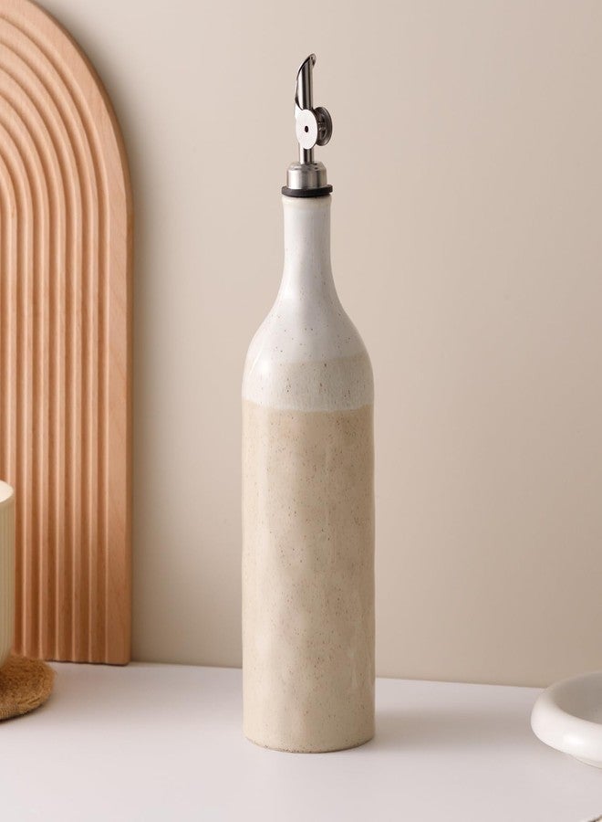 Dneuoir Olive Oil Dispenser Bottle for Kitchen, 23 Oz Ceramic Oil Dispenser with Gravity Spout for Olive Oil, Evoo, Vinegar, Soy Sauce, Coffee Syrups, Oil(Brown) - Image 1
