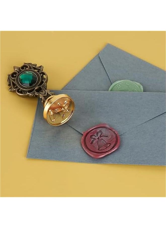 Generic Vintage Lacquer Seal Set, Wax Sealing Set, Sealing Wax Set for Cards, Envelopes, and Gift Packaging. (1 Vintage Handle + 7 Brass Sealing Heads)  - Image 4