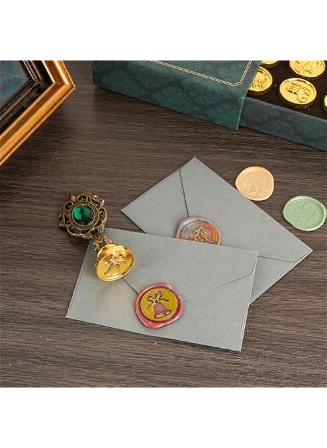 Generic Vintage Lacquer Seal Set, Wax Sealing Set, Sealing Wax Set for Cards, Envelopes, and Gift Packaging. (1 Vintage Handle + 7 Brass Sealing Heads)  - Image 5
