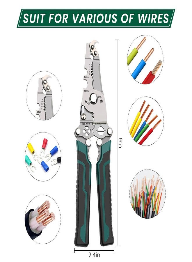 Serplex® Folding Wire Cutter 18 in 1 Multifunctional Wire Stripper Crimping Tool Carbon Steel Folding Handle Design Portable Wire Cutter Crimper Wire Stripper for Electrician - Image 2