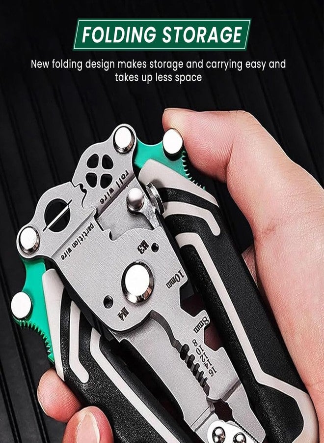 Serplex® Folding Wire Cutter 18 in 1 Multifunctional Wire Stripper Crimping Tool Carbon Steel Folding Handle Design Portable Wire Cutter Crimper Wire Stripper for Electrician - Image 4
