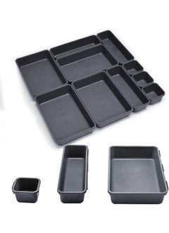 Voxmix VOXMIX 10 Piece Interlocking Bin Pack Granite VALUE COLLECTION Customizable MultiPurpose Storage Durable Easy to Clean Black  - Image 1