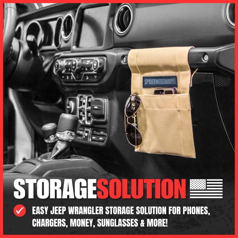 SPIDERWEBSHADE Jeep Wrangler GrabBag Storage Pouch Organizer - Tan - Image 2