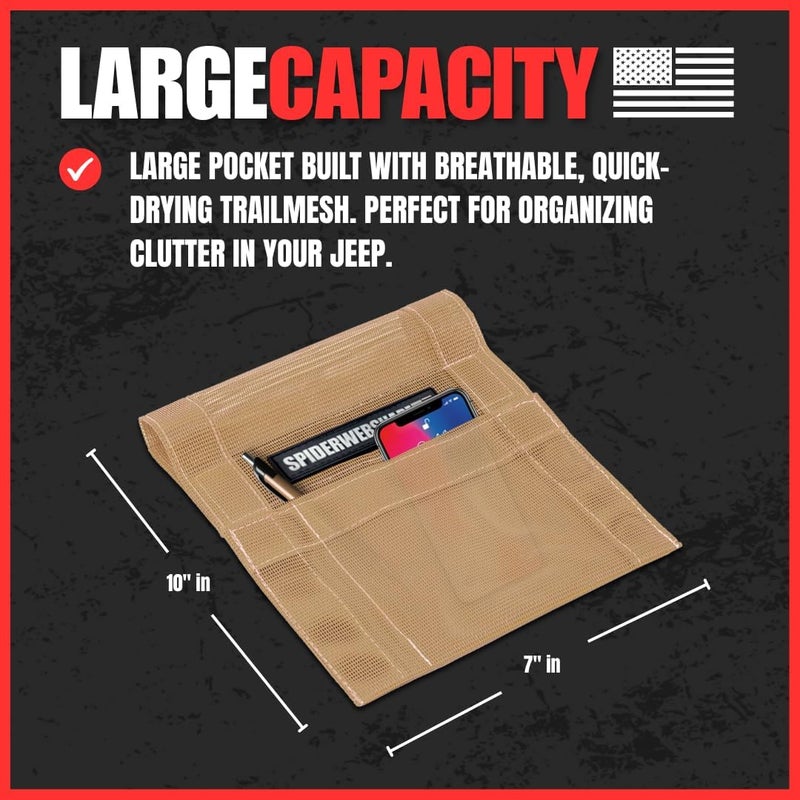 SPIDERWEBSHADE Jeep Wrangler GrabBag Storage Pouch Organizer - Tan - Image 3