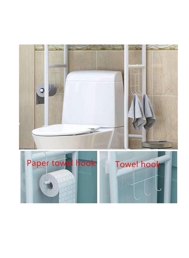 erorex Toilet Storage Rack 3 Tier Over Commode Shelving No Drilling Easy To Assemble High Capacity Very Sturdy Space Saving Shelf Black - Image 5