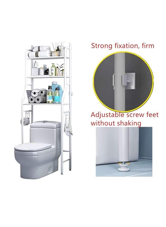 erorex Toilet Storage Rack 3 Tier Over Commode Shelving No Drilling Easy To Assemble High Capacity Very Sturdy Space Saving Shelf Black - Image 2