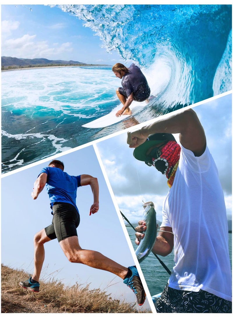 Jorunb Men's T-shirt, Training T Shirt, UPF 50+ sun protection clothing, summer breathable quick-drying sports outdoor sun protection short sleeve (White)  - Image 5