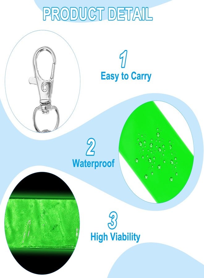 PATIKIL Safety Reflector 6"x1", 8 Pack Reflector Tag Pendant Reflective Safety Keychain Gear with Clip for Backpack Cycling Running Wheelchairs, Green - Image 3