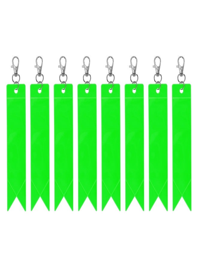 PATIKIL Safety Reflector 6"x1", 8 Pack Reflector Tag Pendant Reflective Safety Keychain Gear with Clip for Backpack Cycling Running Wheelchairs, Green - Image 1