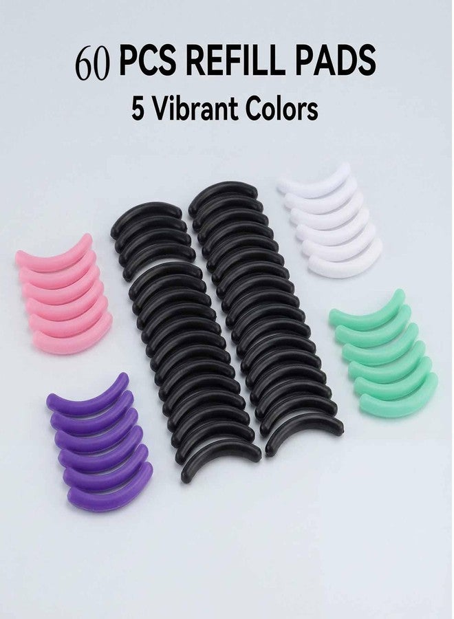 RupeeRise 60PCS Eyelash Curler Replacement Pads, Soft Durable Refills to Fit Lash Curler Tools, for Daily Beauty Care & Professional Salon Use, Universal Fit Most Models (5 Colors) - Image 4