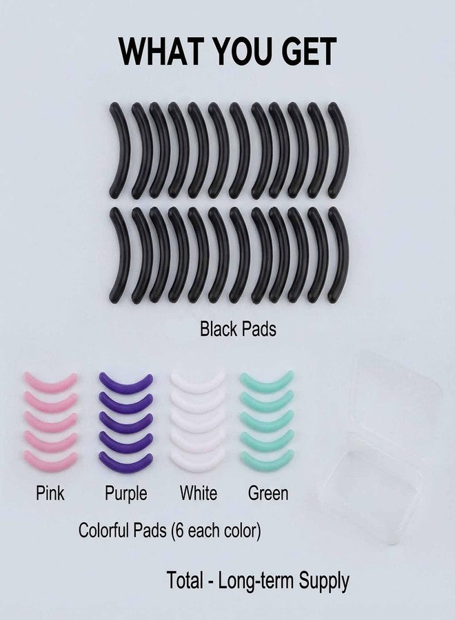 RupeeRise 60PCS Eyelash Curler Replacement Pads, Soft Durable Refills to Fit Lash Curler Tools, for Daily Beauty Care & Professional Salon Use, Universal Fit Most Models (5 Colors) - Image 3
