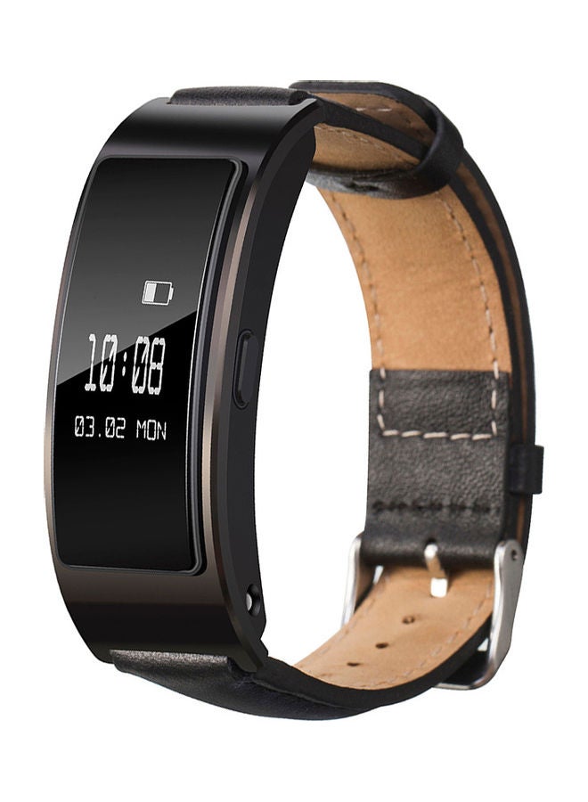 NIBEMINENT Leather Watchband For Huawei Talkband 6 Black  - Image 1