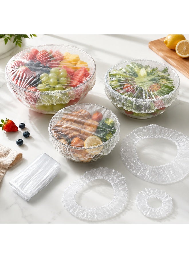 vsell24 100pc Plastic wrap for food airtight bag universal kitchen packaging airtight fresh preservation reusable elastic adjustable bowl lidbowl storage for leftovers and meal preparation - Image 4