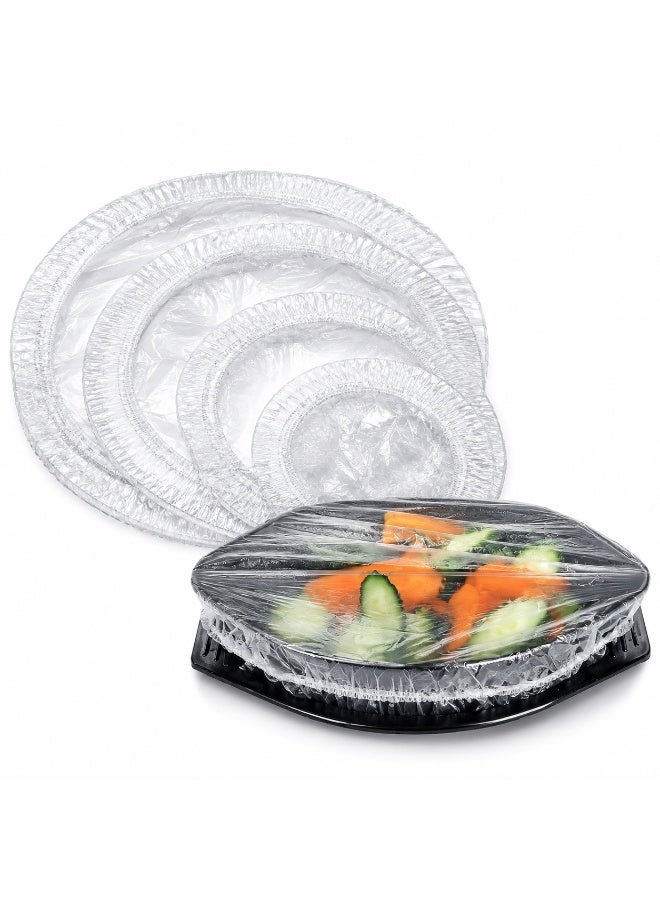 vsell24 100pc Plastic wrap for food airtight bag universal kitchen packaging airtight fresh preservation reusable elastic adjustable bowl lidbowl storage for leftovers and meal preparation - Image 2