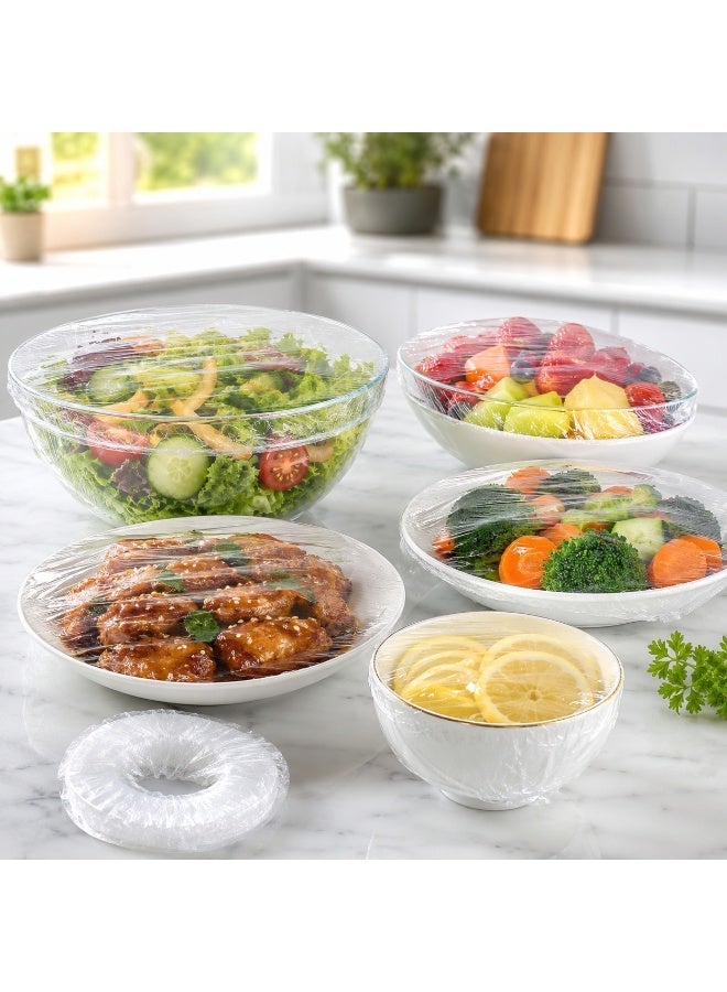 vsell24 100pc Plastic wrap for food airtight bag universal kitchen packaging airtight fresh preservation reusable elastic adjustable bowl lidbowl storage for leftovers and meal preparation - Image 3