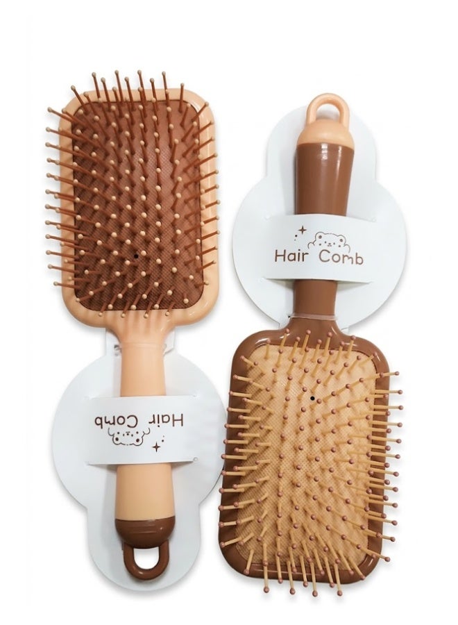 Crazy Boss 2-Piece Large Paddle Hair Brush Set – Professional Detangling Brushes for Thick, Curly & Straight Hair – Aesthetic Coffee-Toned Haircare Kit for Smooth & Frizz-Free Styling - Image 1