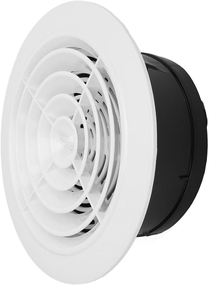 Focket Round Air Vent Cover, ABS Plastic 5.9inch Round Ventilation Grille with Rotating Louver for Bathroom Kitchen Office Wall Air Ventilation System - Image 2