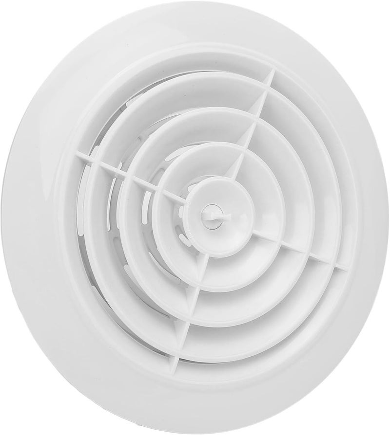 Focket Round Air Vent Cover, ABS Plastic 5.9inch Round Ventilation Grille with Rotating Louver for Bathroom Kitchen Office Wall Air Ventilation System - Image 1