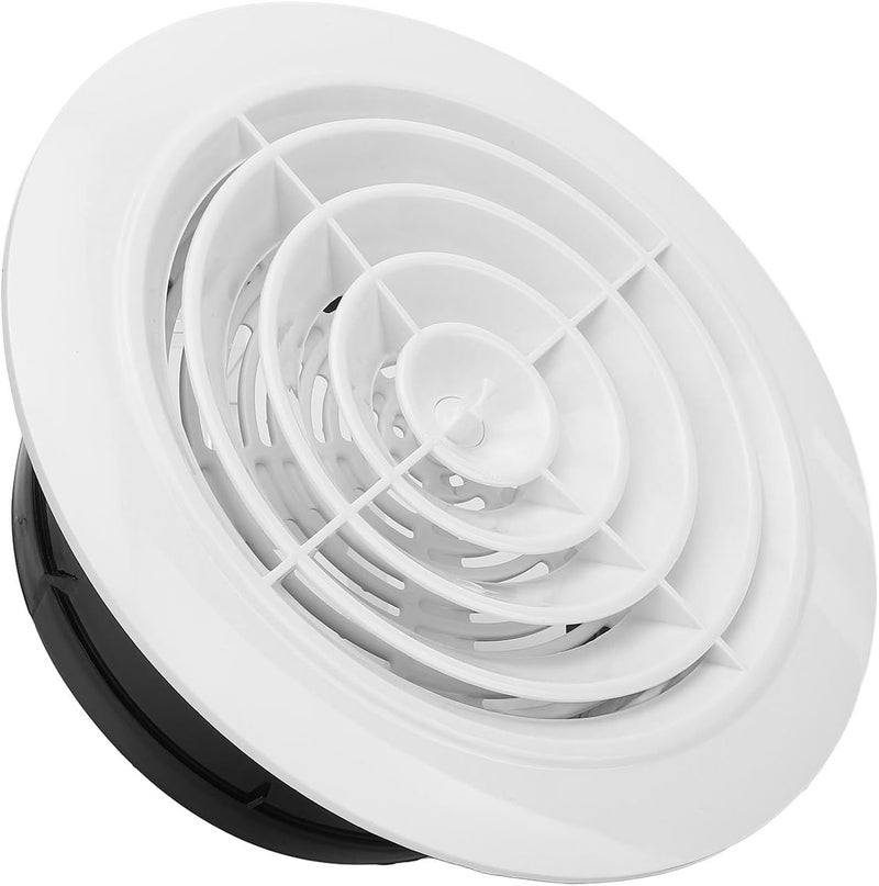 Focket Round Air Vent Cover, ABS Plastic 5.9inch Round Ventilation Grille with Rotating Louver for Bathroom Kitchen Office Wall Air Ventilation System - Image 5