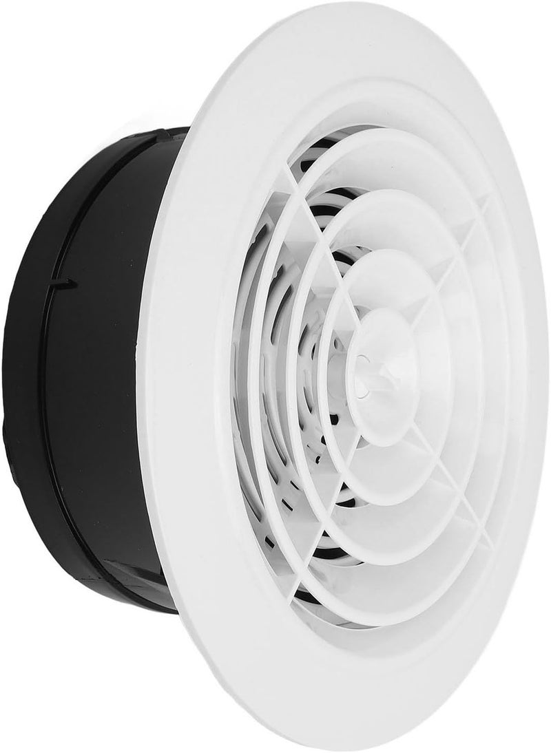 Focket Round Air Vent Cover, ABS Plastic 5.9inch Round Ventilation Grille with Rotating Louver for Bathroom Kitchen Office Wall Air Ventilation System - Image 3