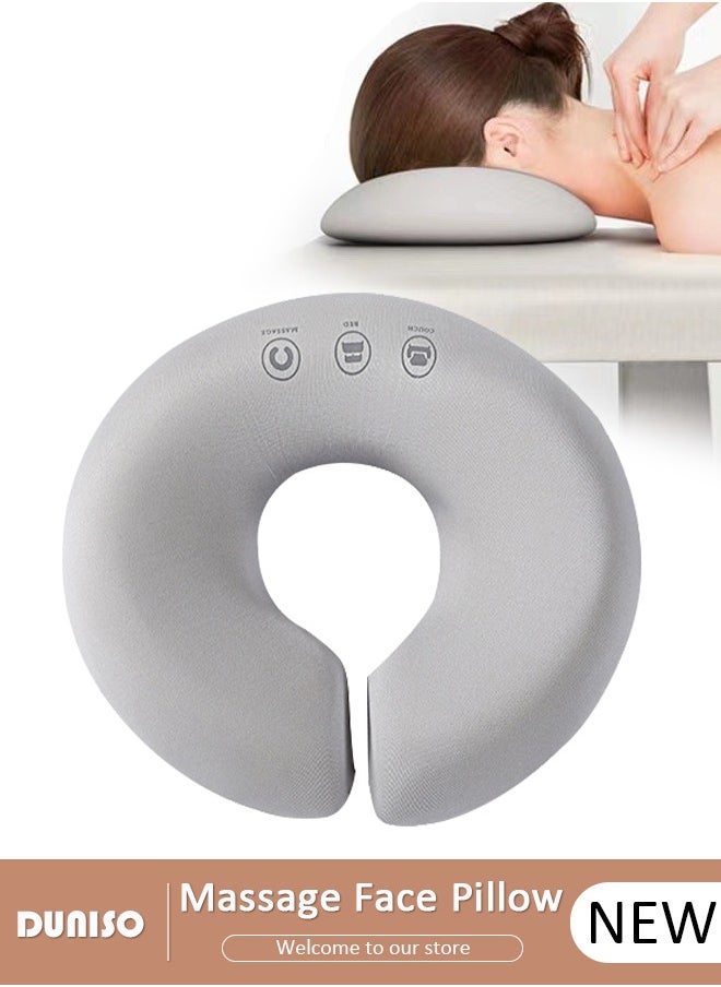 DUNISO Massage Face Pillow, Ergonomic Memory Office Nap Pillow, High Rebound Face Down Pillow for Sleeping, Face Rest Neck Head Cushion for Spa Salon Travel  - Image 1