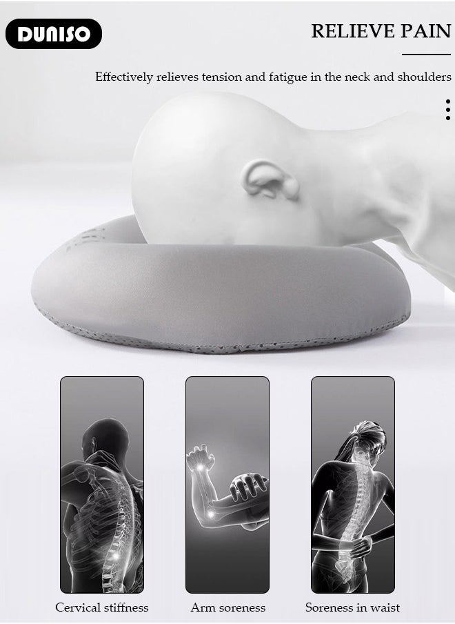 DUNISO Massage Face Pillow, Ergonomic Memory Office Nap Pillow, High Rebound Face Down Pillow for Sleeping, Face Rest Neck Head Cushion for Spa Salon Travel  - Image 3