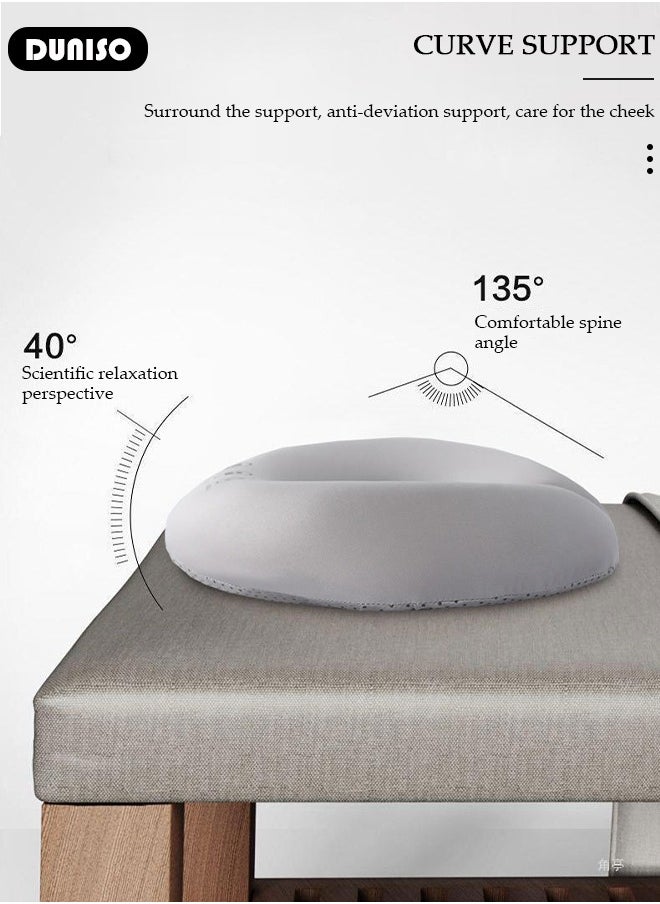 DUNISO Massage Face Pillow, Ergonomic Memory Office Nap Pillow, High Rebound Face Down Pillow for Sleeping, Face Rest Neck Head Cushion for Spa Salon Travel  - Image 5
