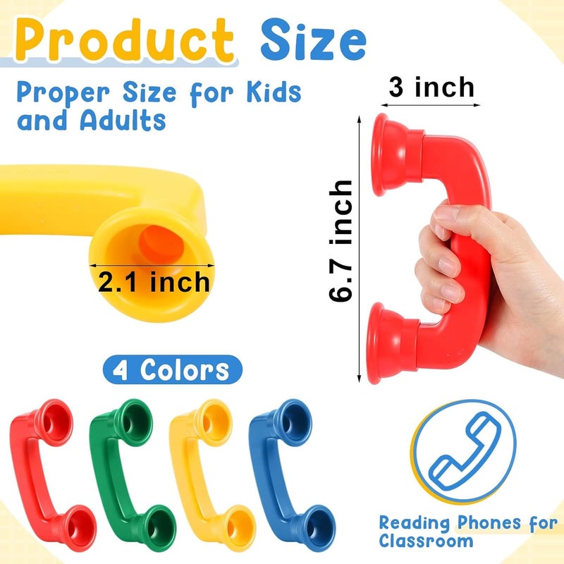 NALACAL Whisper Phones for Reading, Classroom Manipulative Phones, Auditory Feedback Phone Speech Therapy Toy Tool, Accelerate Reading Fluency, Comprehension and Pronunciation for Kids and Adults (4 Pcs) - Image 2