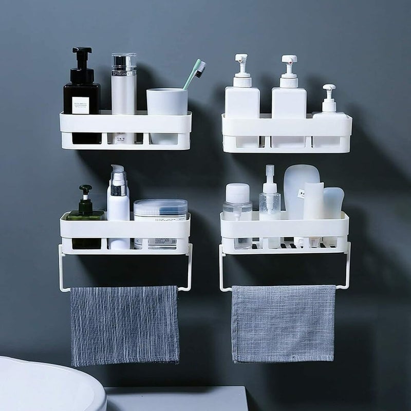 RECLUSE Bathroom Accessories 2 Pack Self-Adhesive Bathroom Organiser with Towel Holder, Washbasin Storage Rack for Desktop Wall Mount No Drilling Washroom Accessories, Bathroom Racks and Shelves (Multicolor) - Image 3