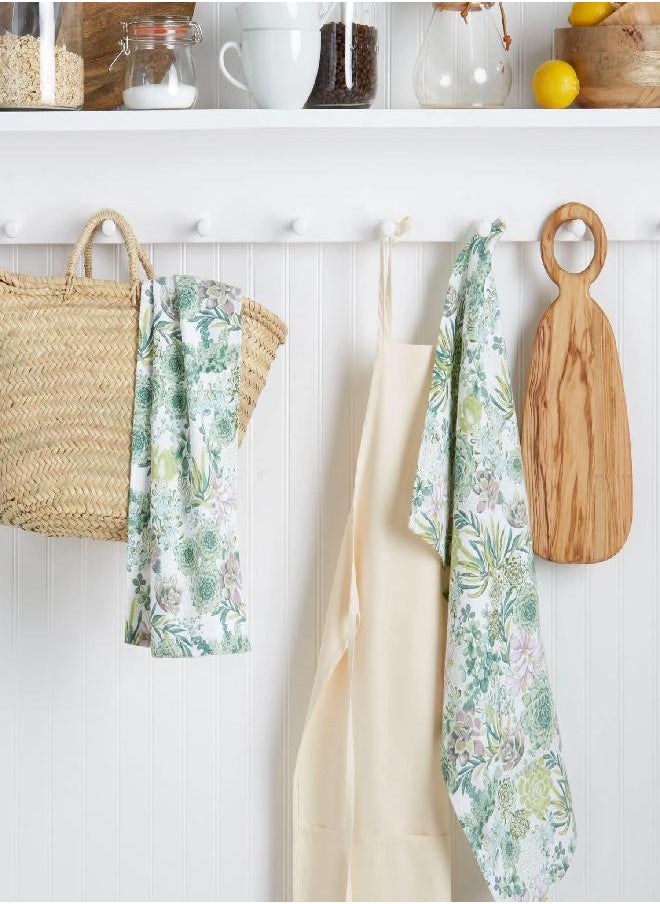 Martha stewart - MARTHA STEWART Dual Purpose Kitchen Towel 2-Pack Set, Succulents, 16"x28" - Image 1