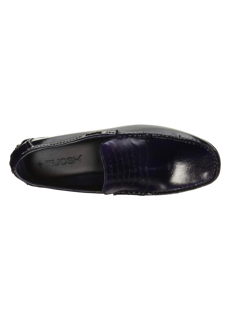 RUOSH Mens Clark Loafer Slip on Driving Comfort Leather Work Office Formal Occasion Party Casual Wear Italian Design Anti Skid Padded Insole Fashion Premium Shoes
