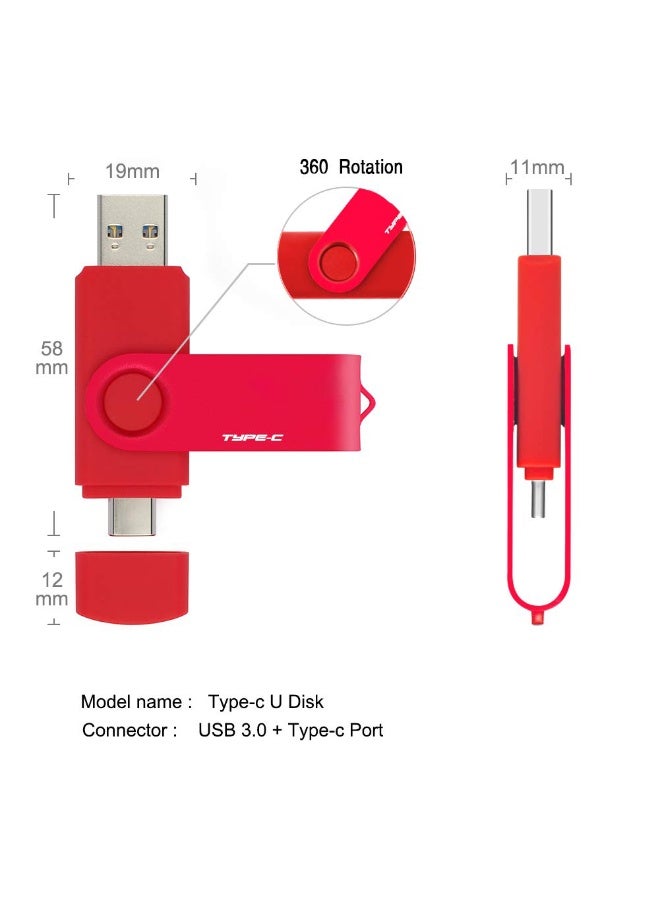 2TB USB نوع-C فلاش محرك أقراص، 2000GB USB-C 3.0 الذاكرة عصا قفز محرك أقراص 2 في 1 للهواتف الذكية أندرويد، ماك بوك، أجهزة اللوح، الكمبيوتر الشخصي - Image 5