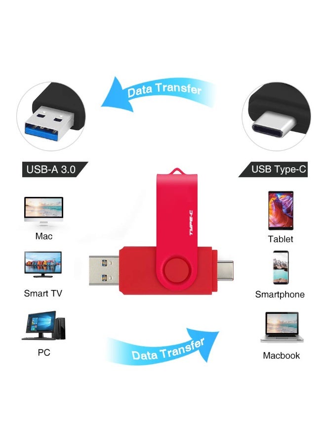 2TB USB نوع-C فلاش محرك أقراص، 2000GB USB-C 3.0 الذاكرة عصا قفز محرك أقراص 2 في 1 للهواتف الذكية أندرويد، ماك بوك، أجهزة اللوح، الكمبيوتر الشخصي - Image 2