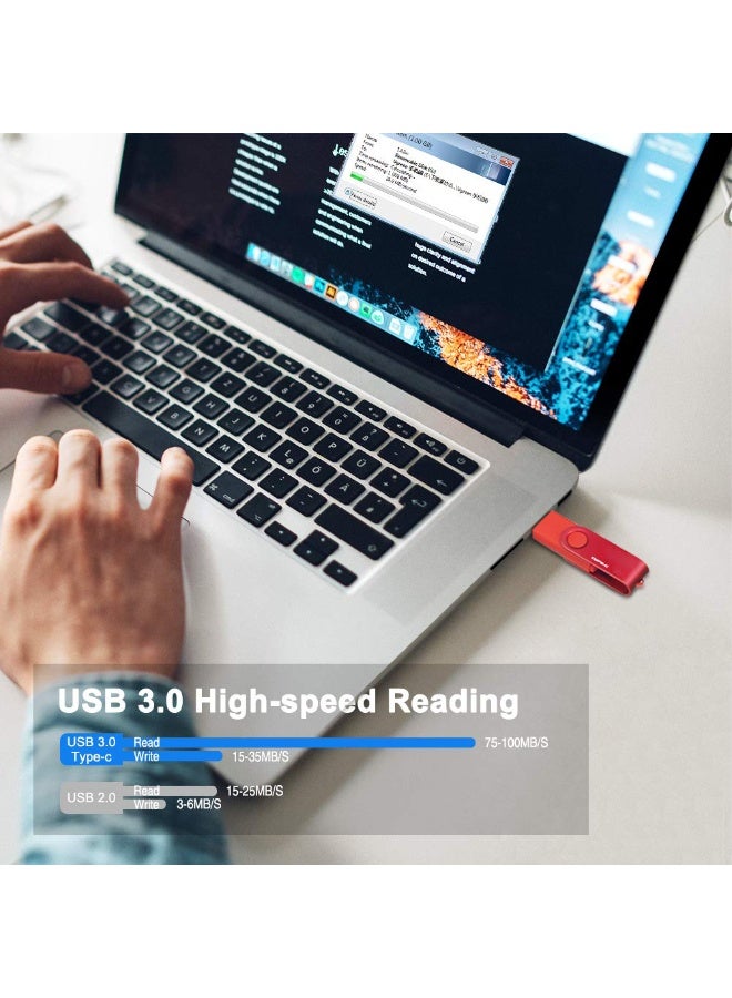 2TB USB نوع-C فلاش محرك أقراص، 2000GB USB-C 3.0 الذاكرة عصا قفز محرك أقراص 2 في 1 للهواتف الذكية أندرويد، ماك بوك، أجهزة اللوح، الكمبيوتر الشخصي - Image 4