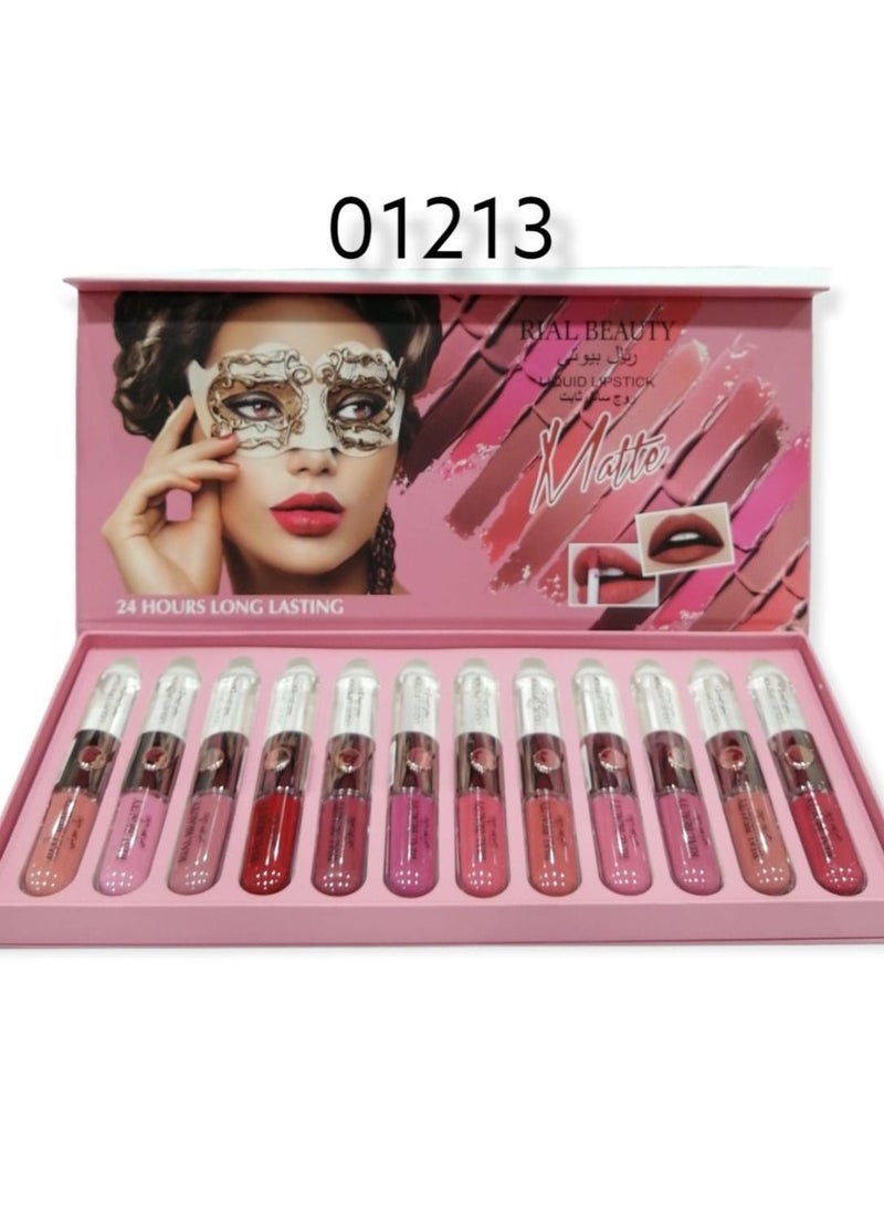 RIAL BEAUTY Set of permanent liquid lipstick from Real Beauty, 12 tablets 